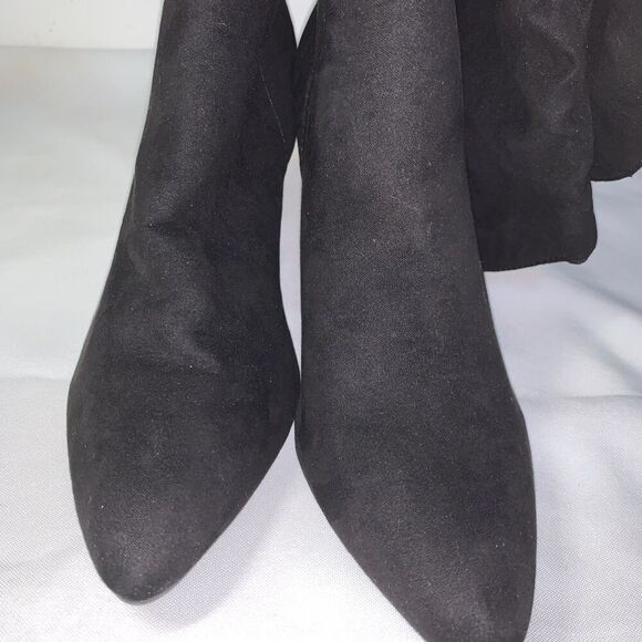 Women's Sock Fashion Boots Kohl's SO size 9 Mid Calf , Black Suade Block Heel - Picture 10 of 15